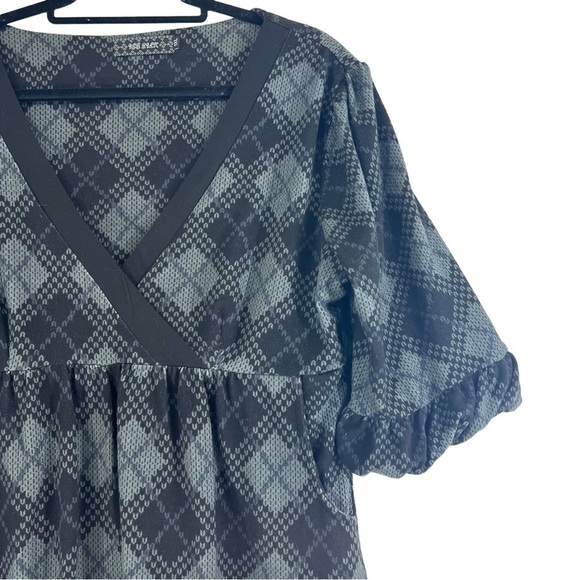 ICE Silk Plaid V-Neck Tunic Mini Dress Woman’s Size 1XL - Picture 2 of 12